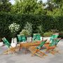 Voir la diapositive 1 : VIDAXL Chaises de jardin pliantes lot de 6 vert tissu et bois massif