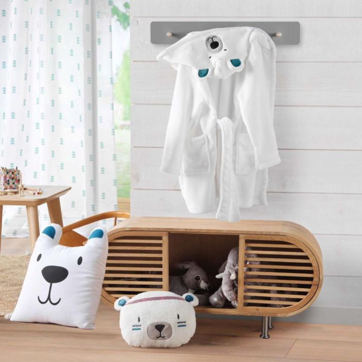 Paris Prix Coussin Déco Enfant  Igloo  30x30cm Blanc