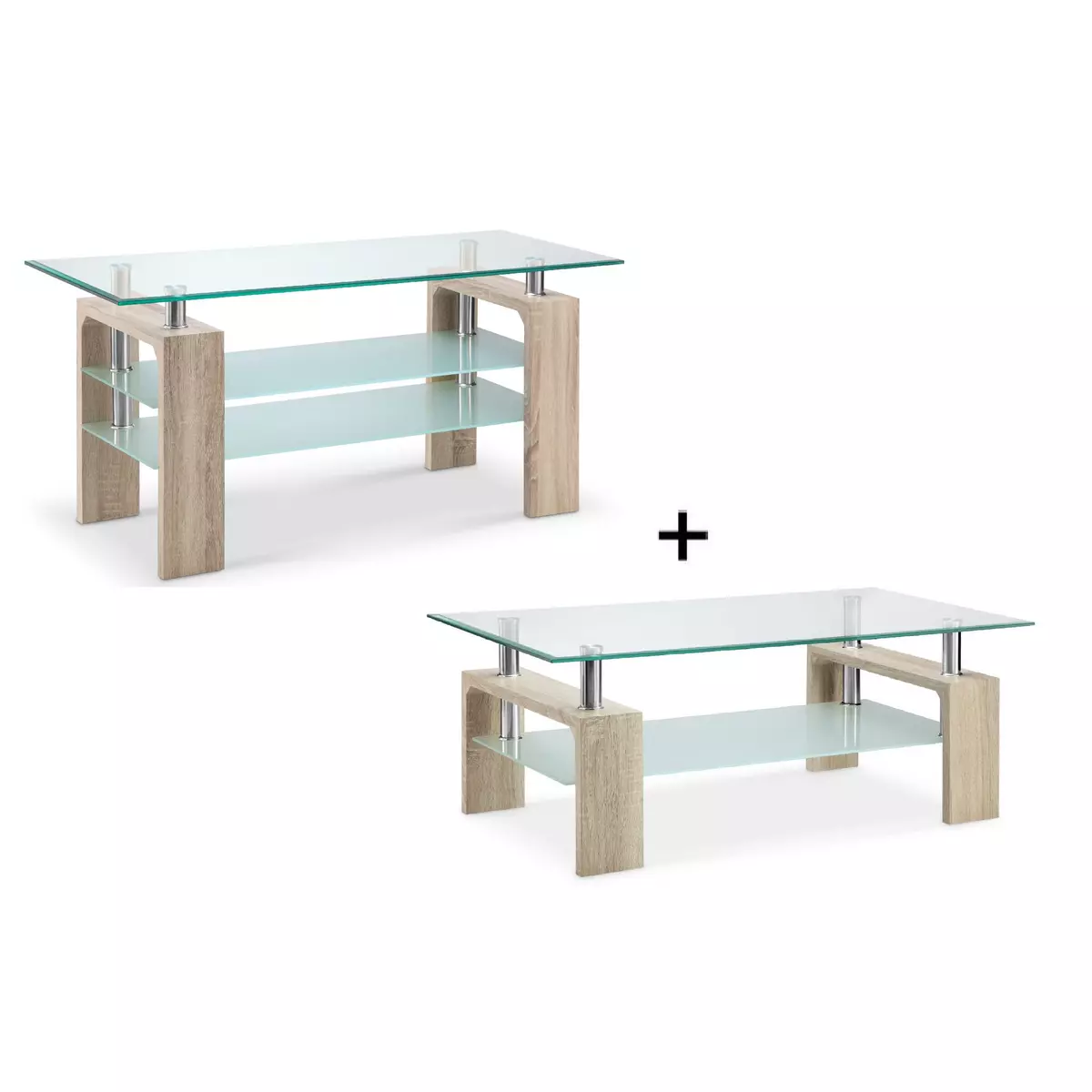 Ensemble table basse + meuble TV CHICAGO coloris chêne
