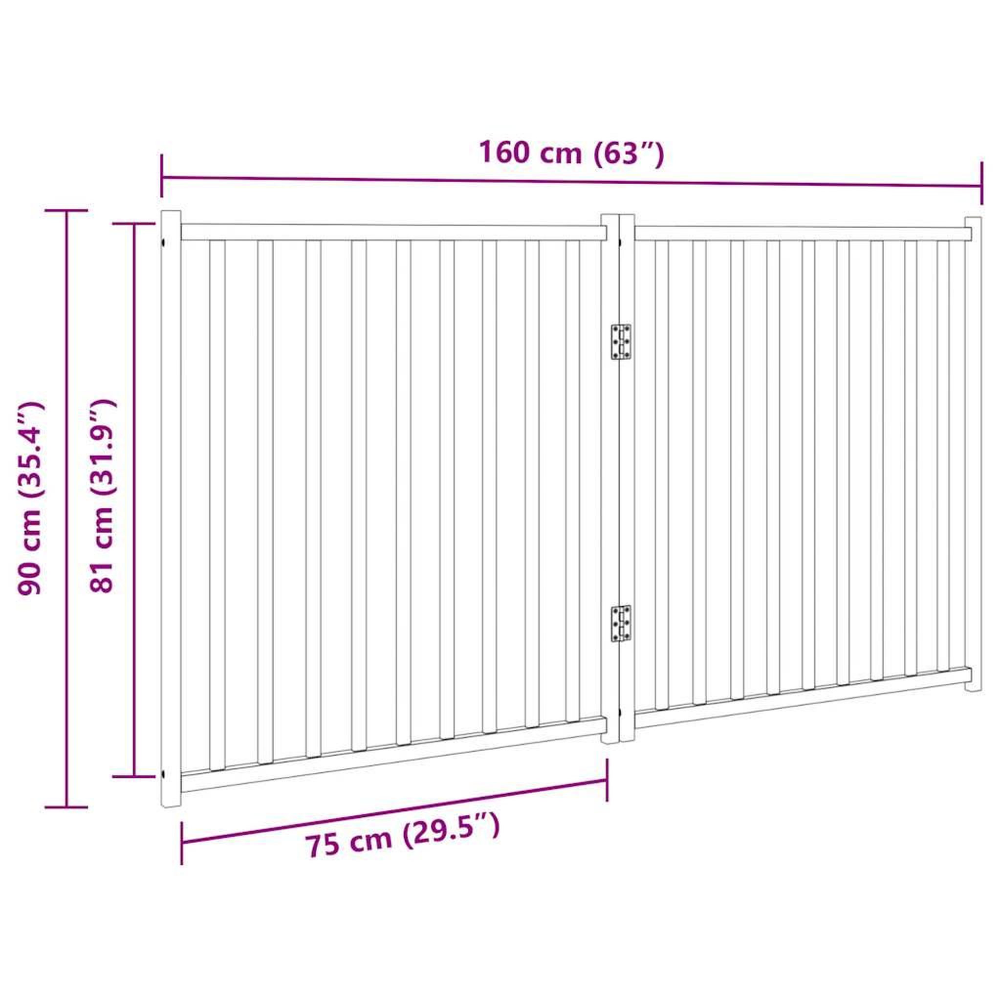 Voir la diapositive 6 : VIDAXL Barriere pour chien pliable 2 panneaux 160 cm bois sapin massif