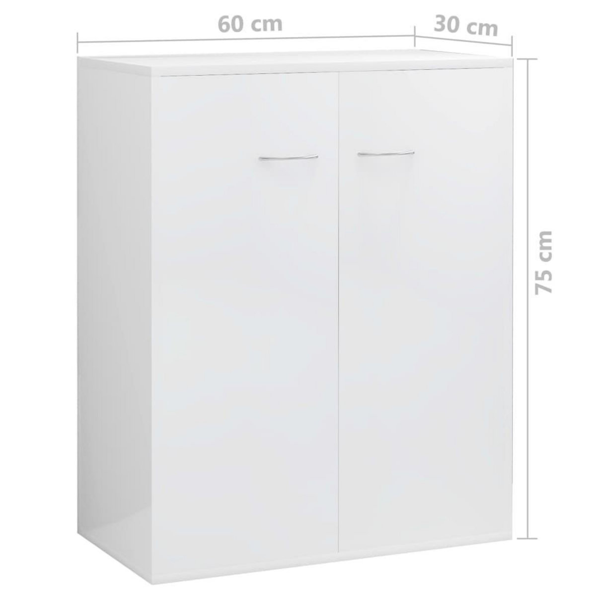 VIDAXL Buffet Blanc brillant 60x30x75 cm Bois d'ingenierie