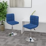 VIDAXL Chaises pivotantes a manger lot de 2 bleu tissu