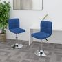 Voir la diapositive 1 : VIDAXL Chaises pivotantes a manger lot de 2 bleu tissu
