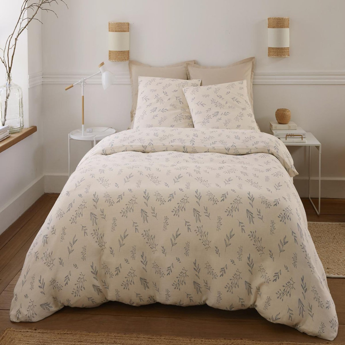 BATON ROUGE Parure housse de couette 100% gaze de coton imprimé liveo