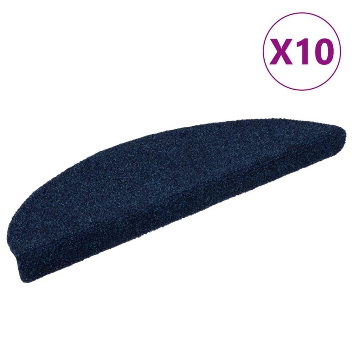 VIDAXL Tapis autoadhesifs 10 pcs Bleu marine 56x17x3 cm Aiguillete