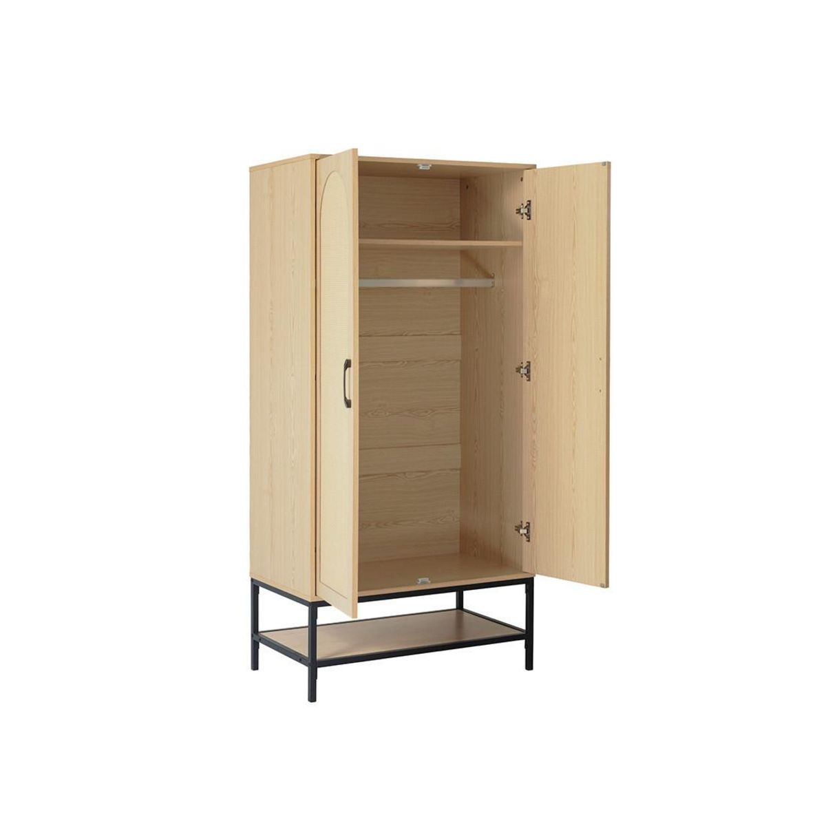 BEST MOBILIER Nagato - armoire - cannage et effet bois - 80 cm