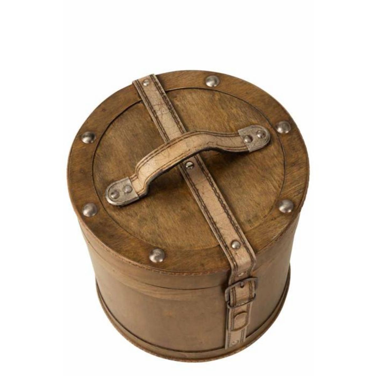 Paris Prix Lot de 2 Coffres de Rangements  Rond  25cm Beige