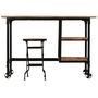 Voir la diapositive 2 : VIDAXL Bureau avec tabouret pliant Bois de manguier massif 115x50x76cm