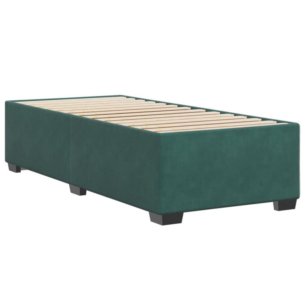 VIDAXL Cadre de lit sans matelas vert fonce 100x200 cm velours