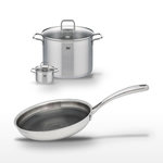 ELO Lot 1 Poêle 28cm et 2 Faitouts 12/26cm Elo Relief Evolution