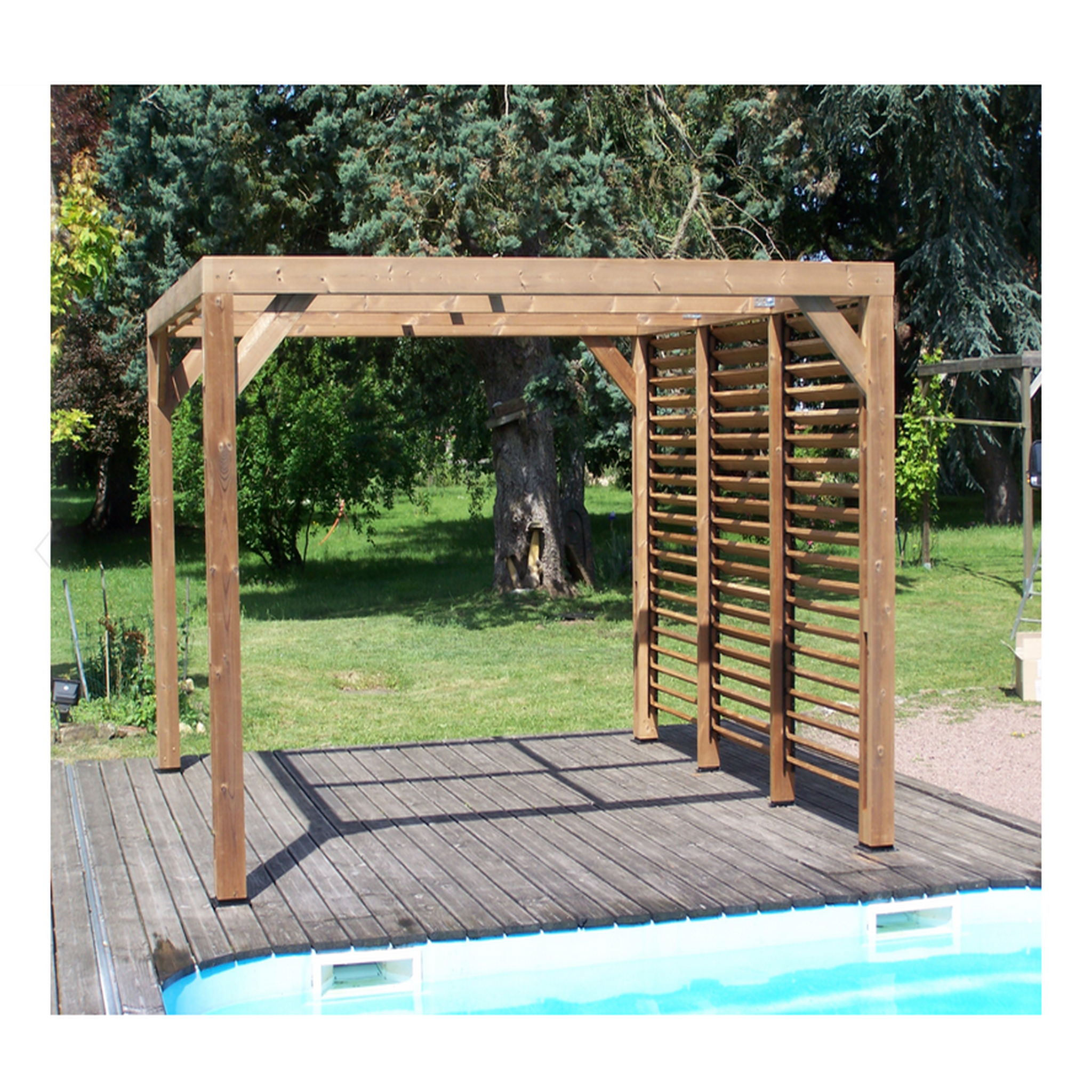 Voir la diapositive 2 : Hisense Pergola thermauvent en bois thermo chauffé avec vantelles mobiles sur mur 10.67 m² - tho3531v