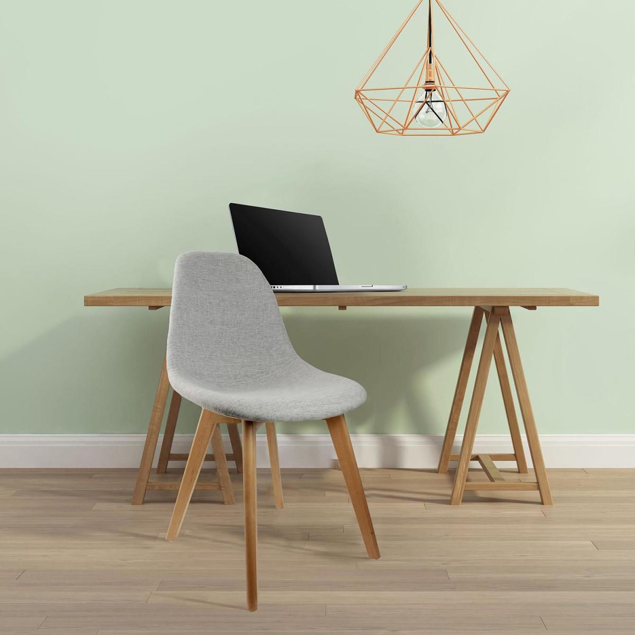 Voir la diapositive 5 : The Home Deco Factory Lot de 2 chaises scandinave  osaka  87cm gris