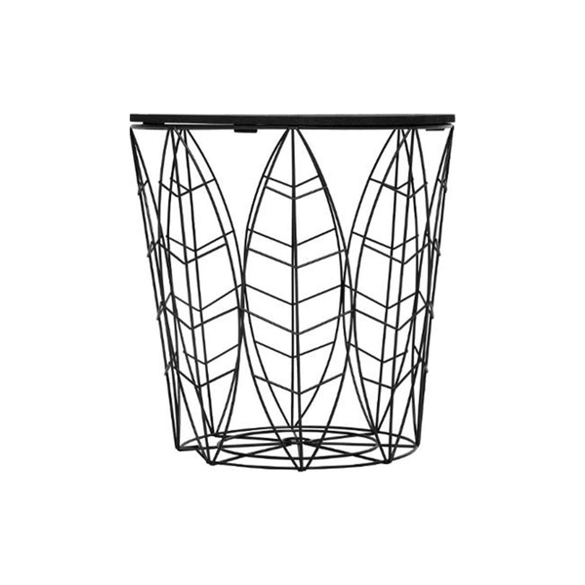 Voir la diapositive 2 : ATMOSPHERA Table d'appoint design en métal  leaf  41cm noir