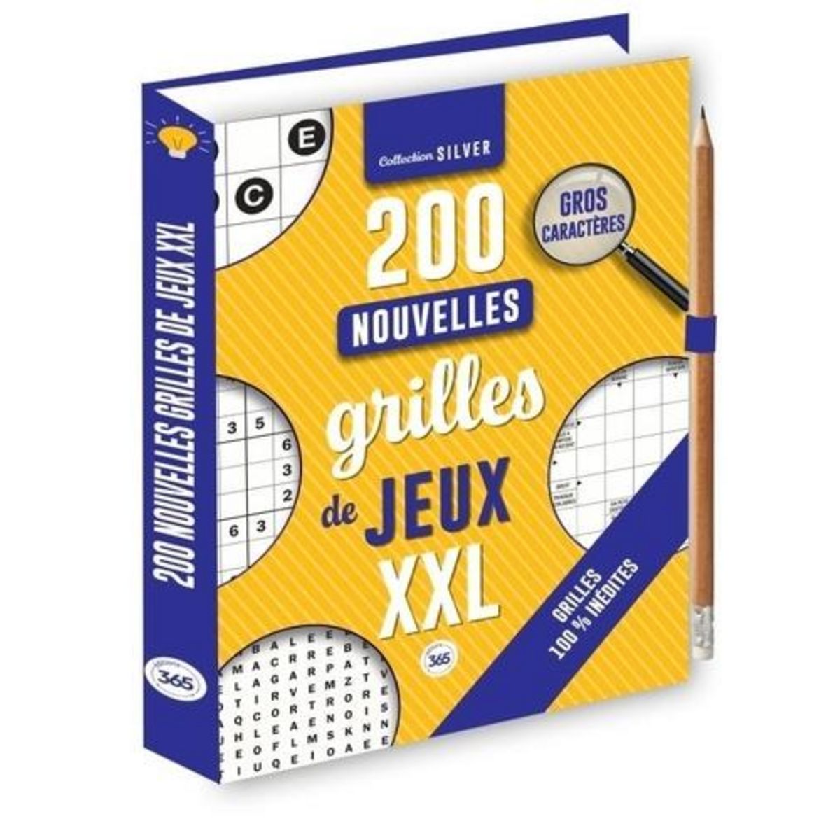 200 NOUVELLES GRILLES DE JEUX XXL POUR LES SENIORS. AVEC 1 CRAYON [EDITION EN GROS CARACTERES], Editions 365
