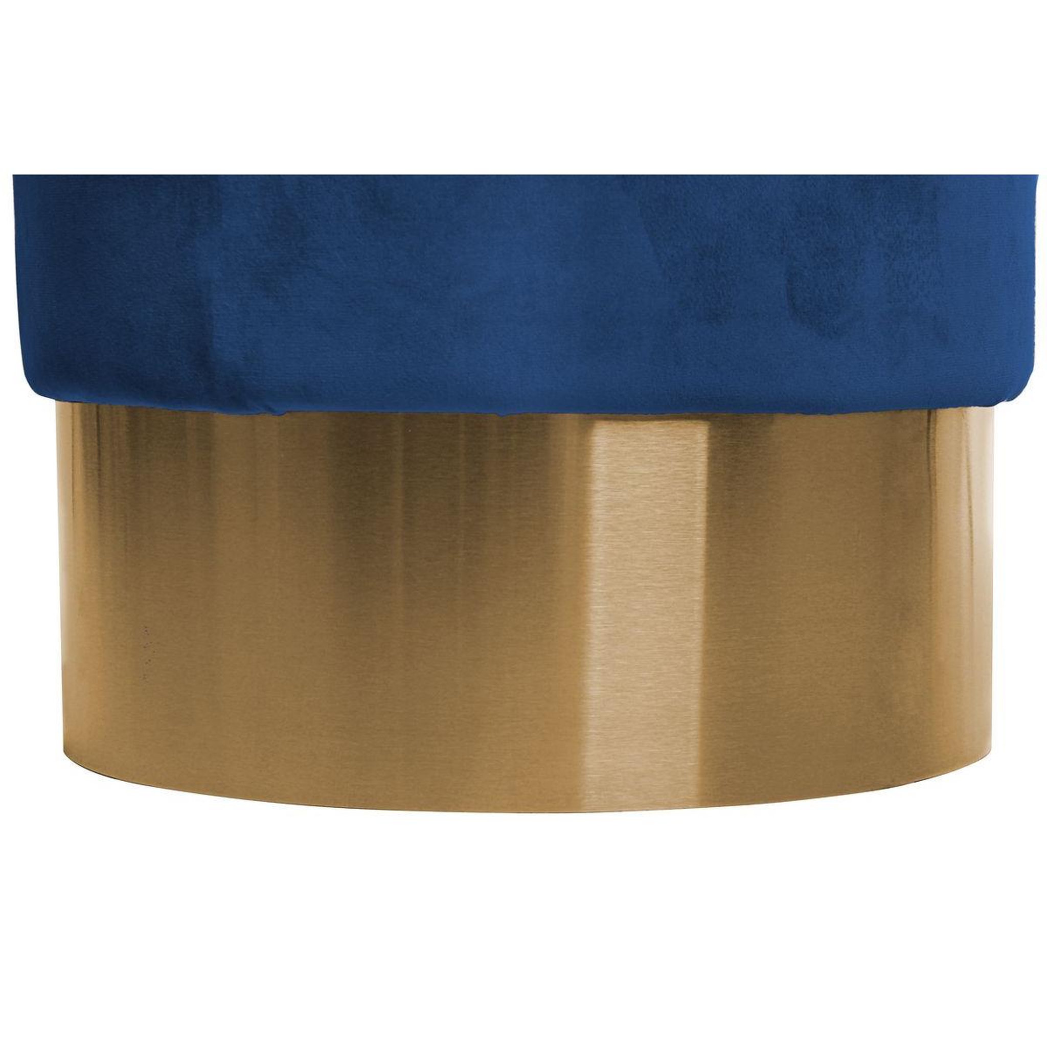 Voir la diapositive 3 : Paris Prix Pouf rond design  nano  42cm bleu foncé