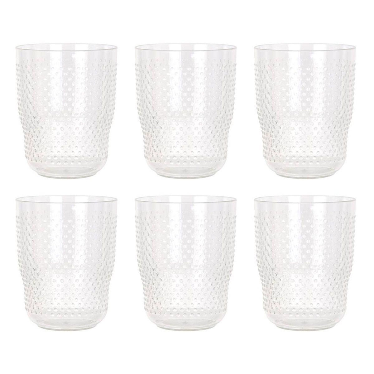 Paris Prix Lot de 6 Gobelets Réutilisables  Plastique  30cl Transparent