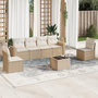 Voir la diapositive 1 : VIDAXL Salon de jardin avec coussins 7 pcs beige resine tressee