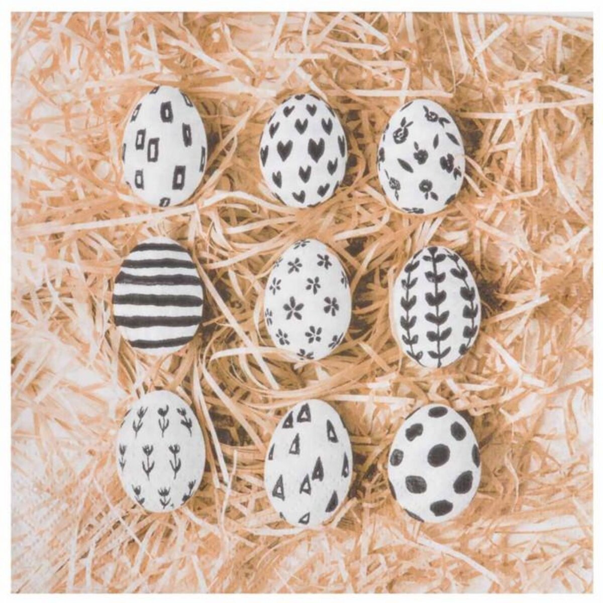Paris Prix Lot de 20 Serviettes en Papier  Œufs  33x33cm Naturel
