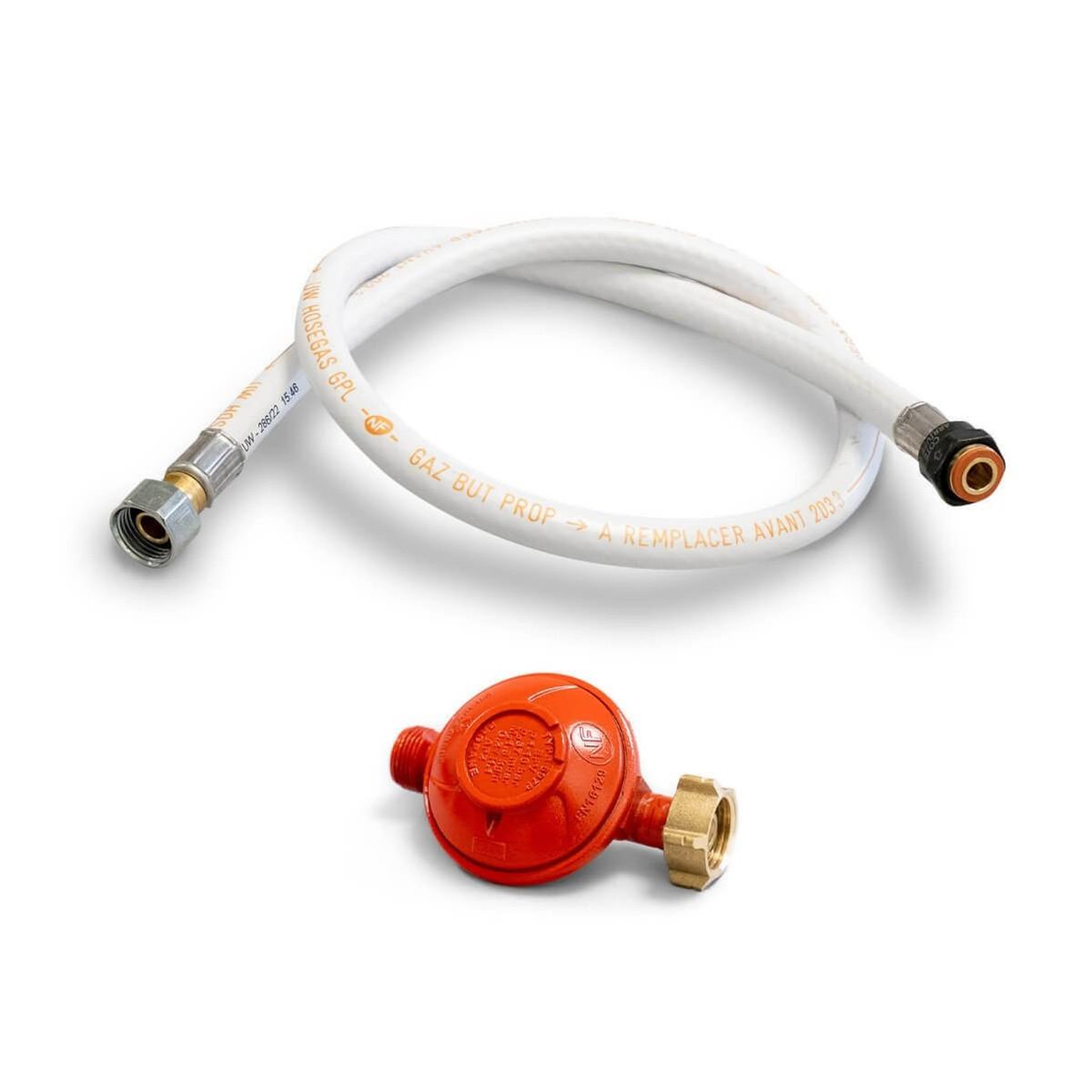 Voir la diapositive 2 : INTEC Réchaud à gaz 2 feux 3200w brûleurs et grille en fonte amovibles lavables + tuyau gaz + détendeur 37mbar propane gold ii intec