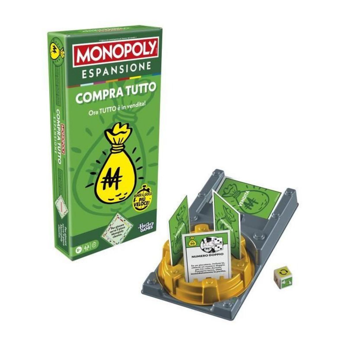 MONOPOLY Monopoly Extension Tout est a vendre, rend le jeu Monopoly classique plus amusant et plus rapide, jeux de plateau, 2 a 6 joueur