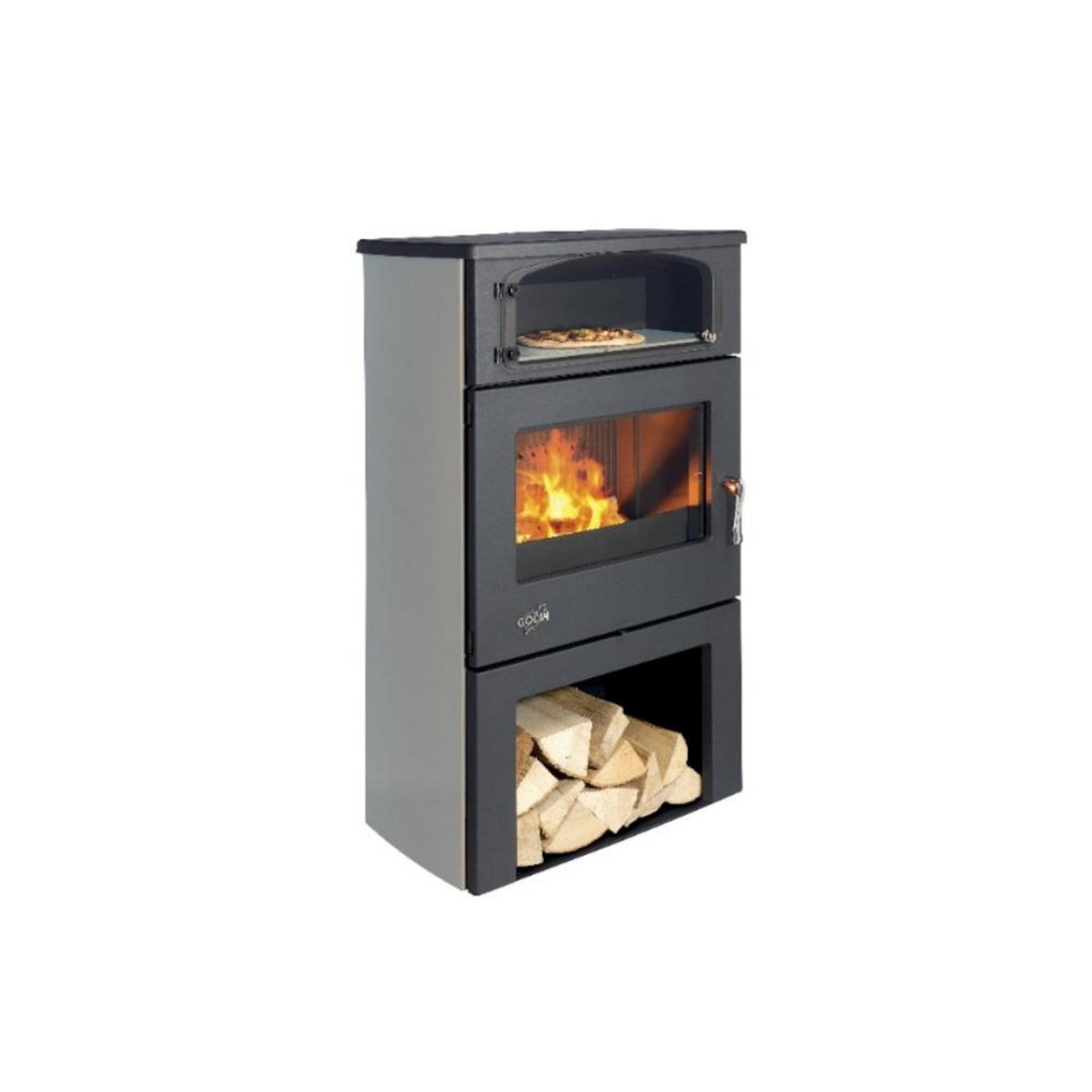 Godin Poêle à bois 11kw gris argent - 362115CGRISARG