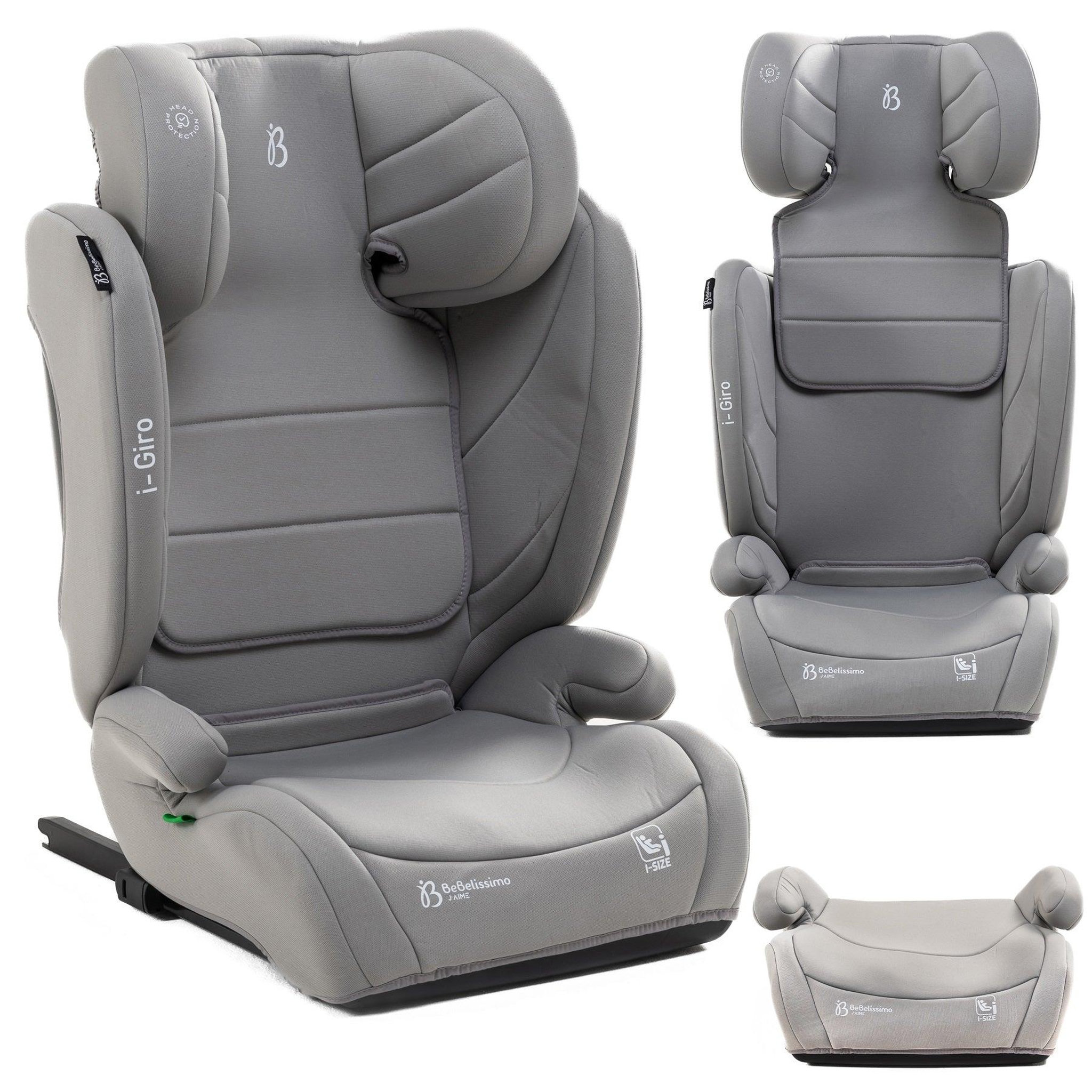 Voir la diapositive 1 : BEBELISSIMO Siège auto Isofix - rehausseur I-size  - 100 -150cm - i- Giro - gris claire