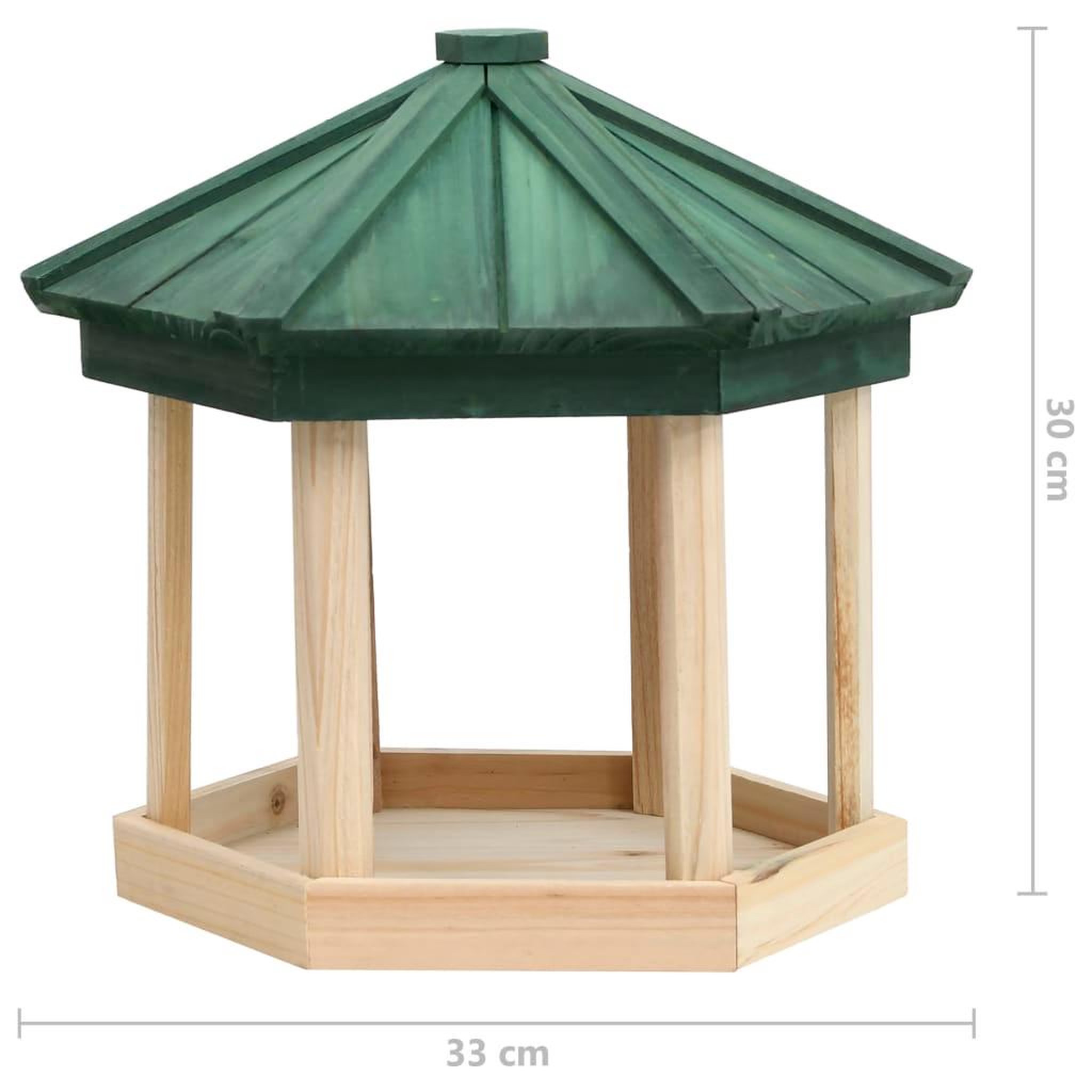 Voir la diapositive 6 : VIDAXL Mangeoire a oiseaux octogone bois de sapin 33x30 cm
