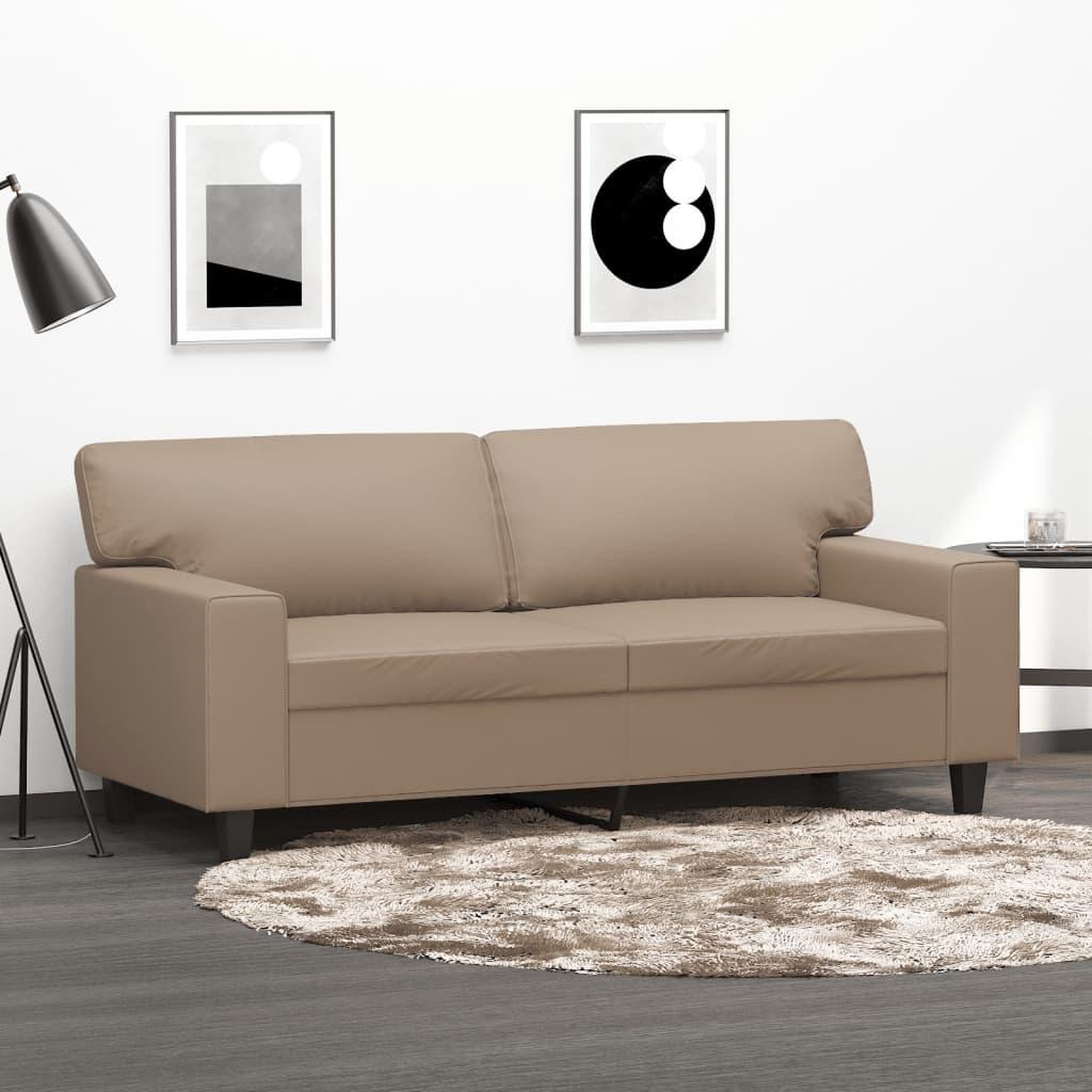 VIDAXL Canape a 2 places Cappuccino 140 cm Similicuir