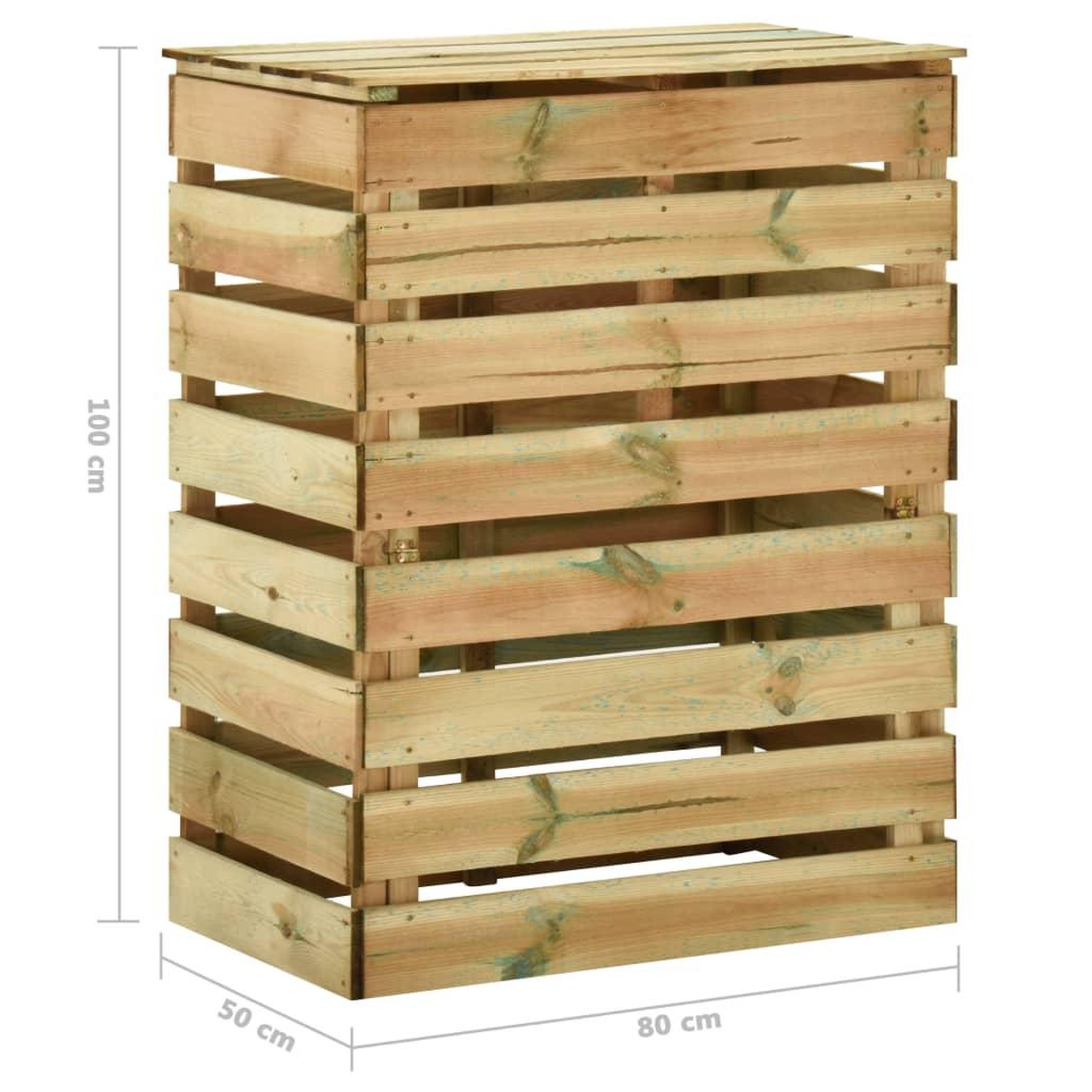 Voir la diapositive 6 : VIDAXL Composteur de jardin a lattes 2 pcs 80x50x100 cm Pin impregne