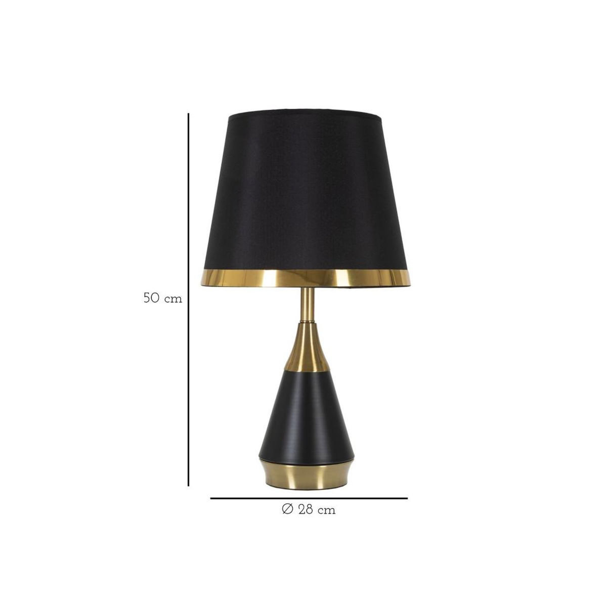 Paris Prix Lampe à Poser Design en Métal  Blacky  50cm Noir & Or