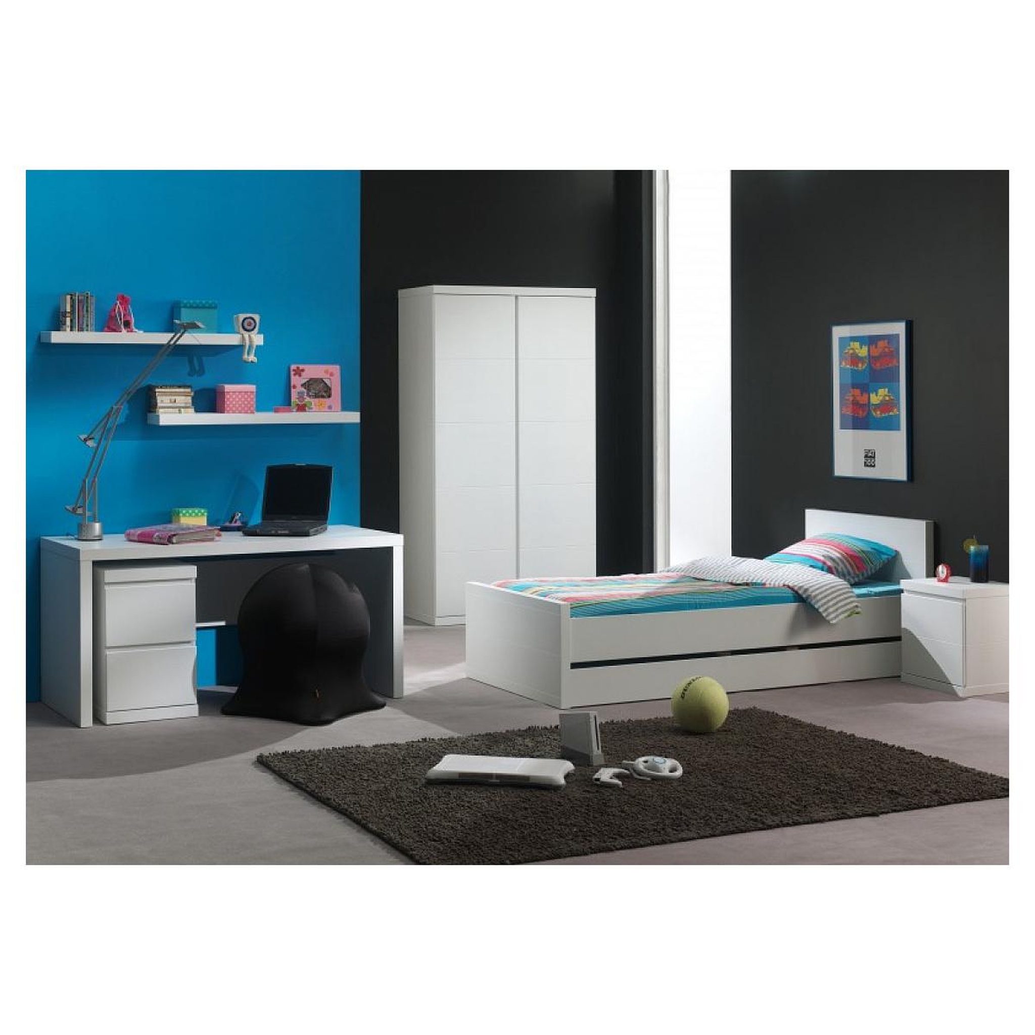 Voir la diapositive 3 : Paris Prix Bureau enfant  lara  150cm blanc