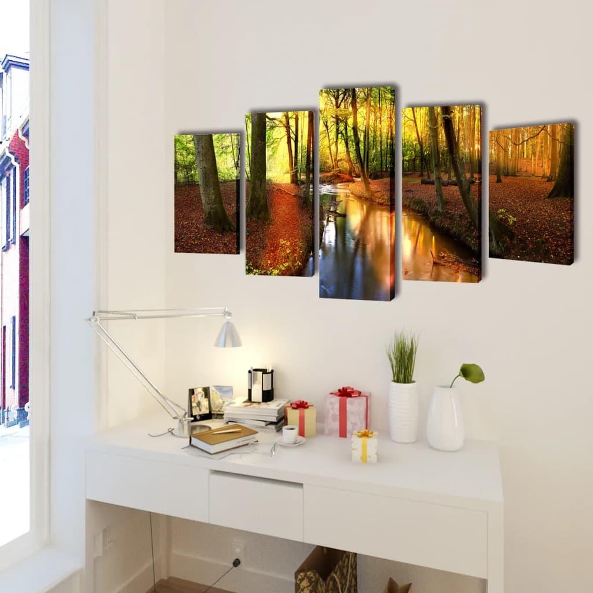 Voir la diapositive 2 : VIDAXL Set de toiles murales imprimees Foret 100 x 50 cm