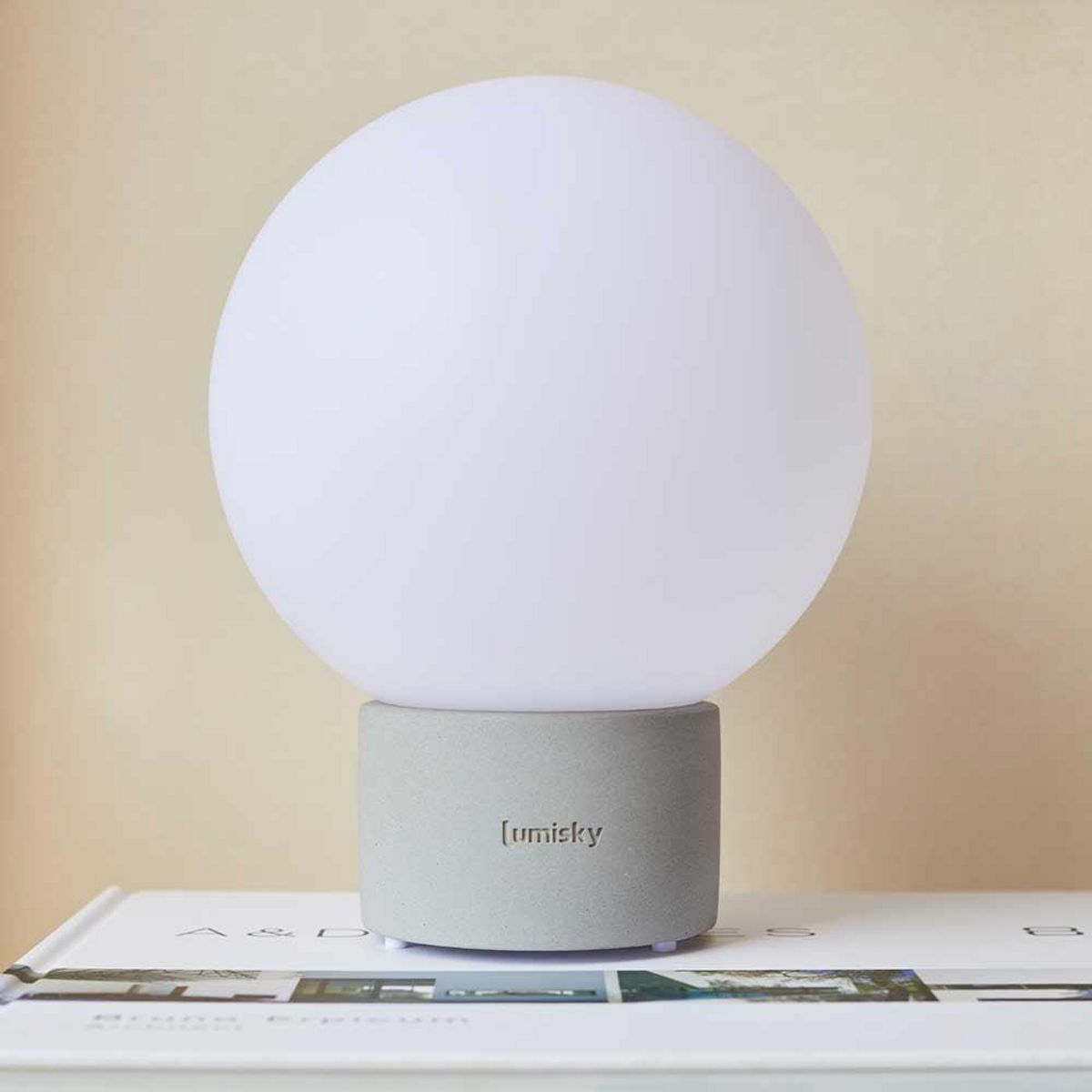 Lumisky Lampe de table touch béton gris LED TERRA Gris Béton H25CM