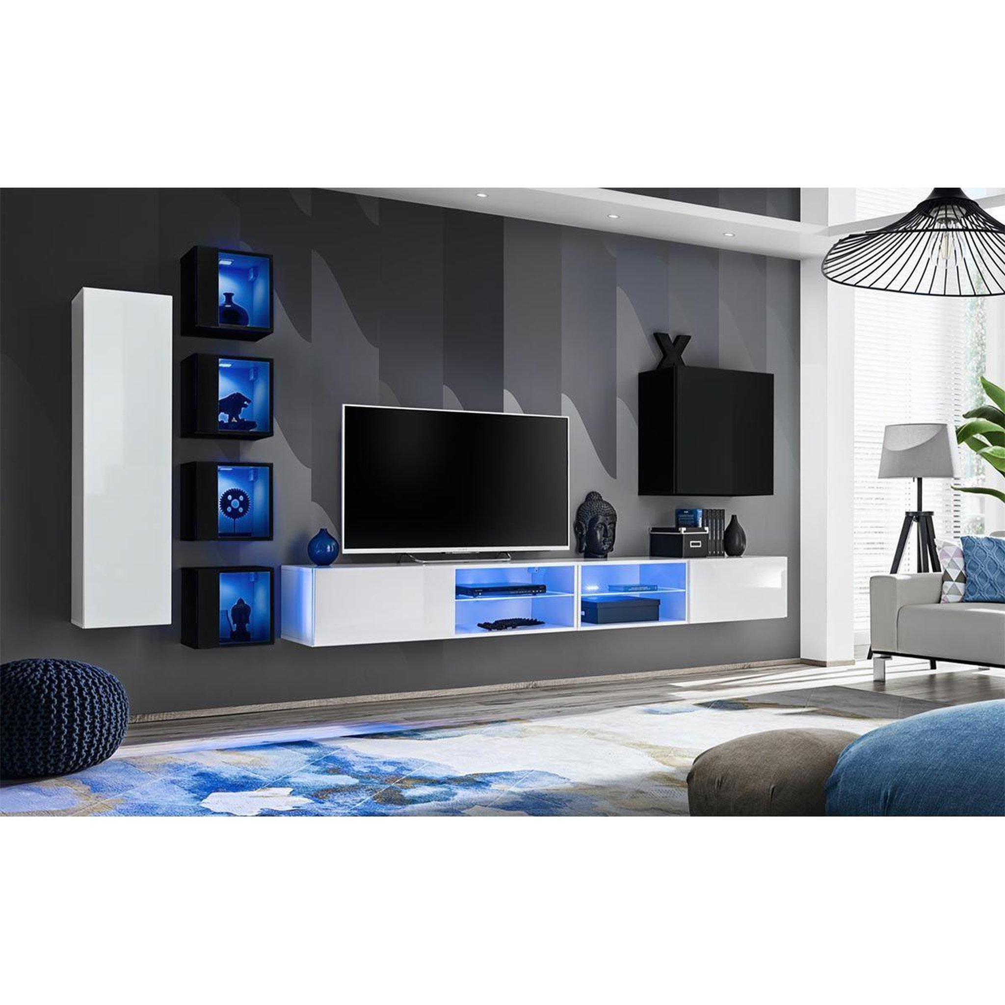 Voir la diapositive 2 : Paris Prix Ensemble meuble tv  switch xxvi  320cm blanc & noir