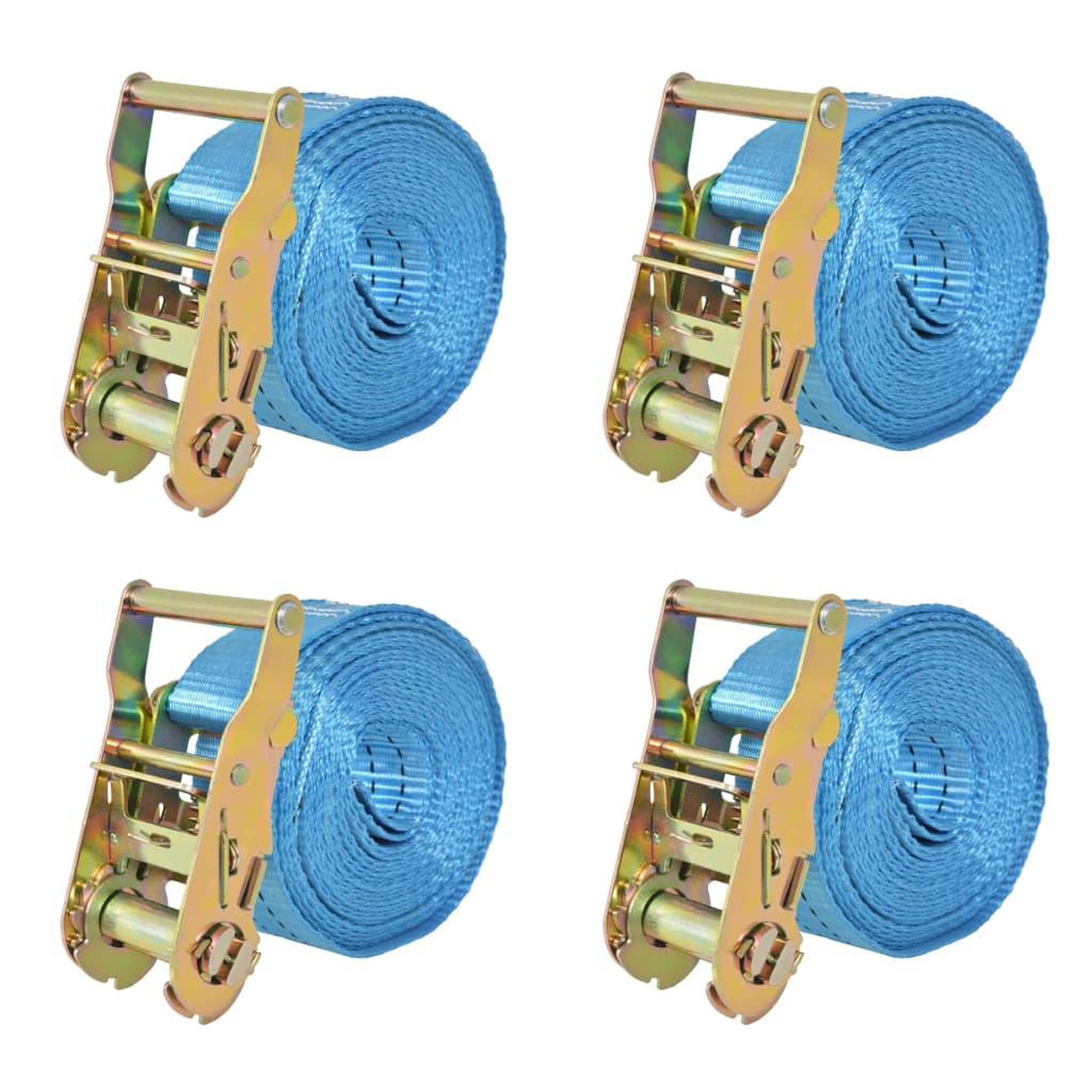 Voir la diapositive 1 : VIDAXL Sangle d'arrimage 4 pcs 2 tonnes 6 m x 38 mm Bleu