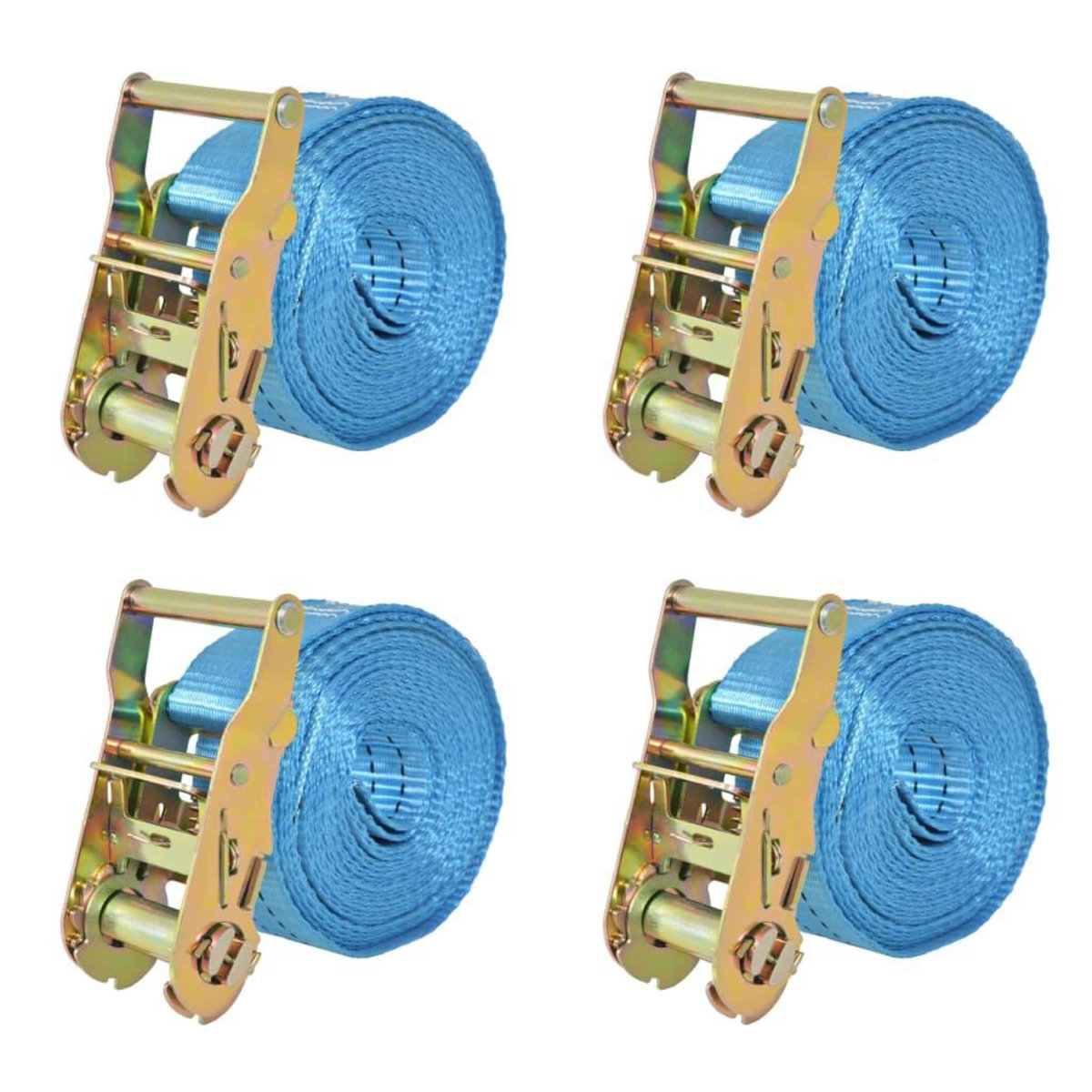 VIDAXL Sangle d'arrimage 4 pcs 2 tonnes 6 m x 38 mm Bleu