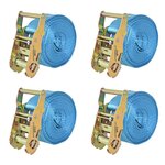 VIDAXL Sangle d'arrimage 4 pcs 2 tonnes 6 m x 38 mm Bleu