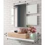 Voir la diapositive 3 : VS VENTA-STOCK Meuble d'entrée Telma avec 1 tiroir et Miroir Blanc/Chêne, 75 cm Largeur