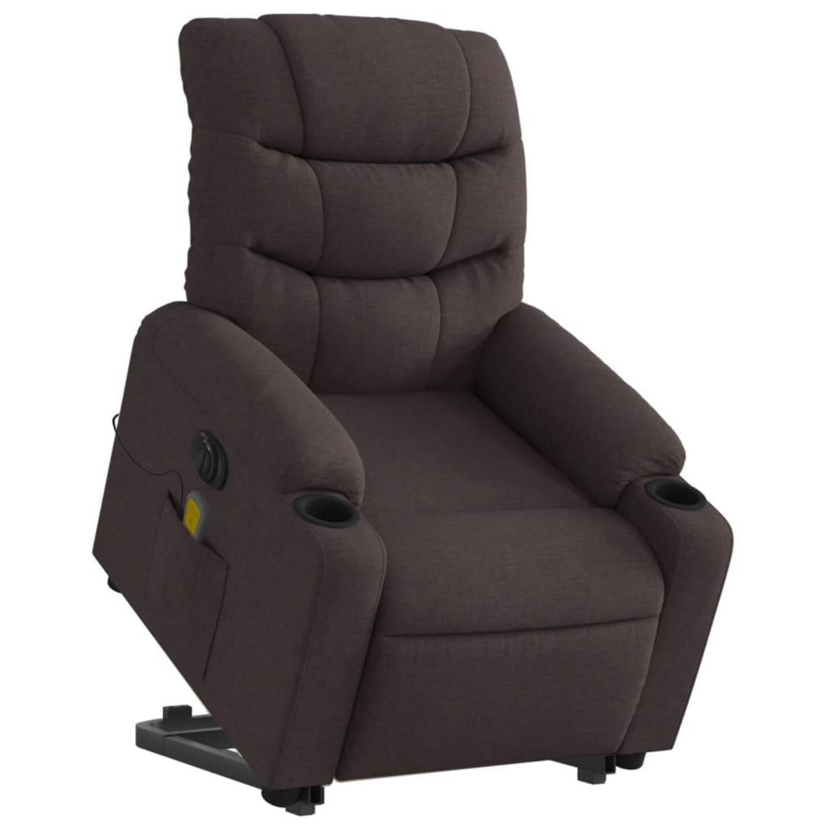 VIDAXL Fauteuil inclinable de massage electrique Marron fonce Tissu