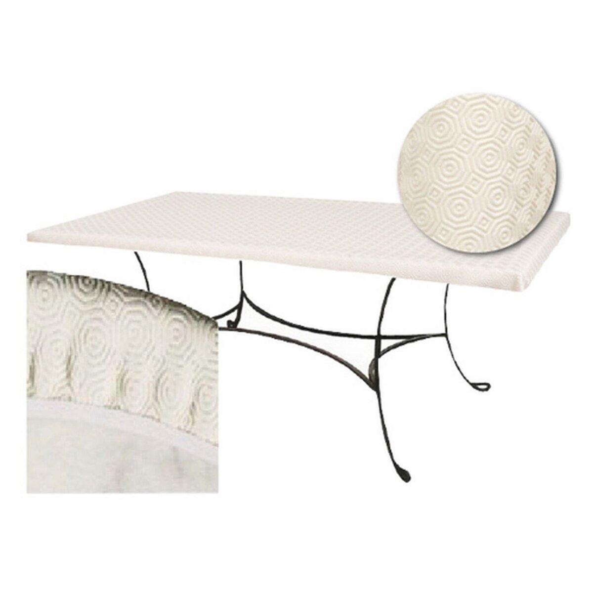 HABITABLE Sous-nappe protège table rectangulaire Basic - L. 100 x l. 160 cm - Blanc