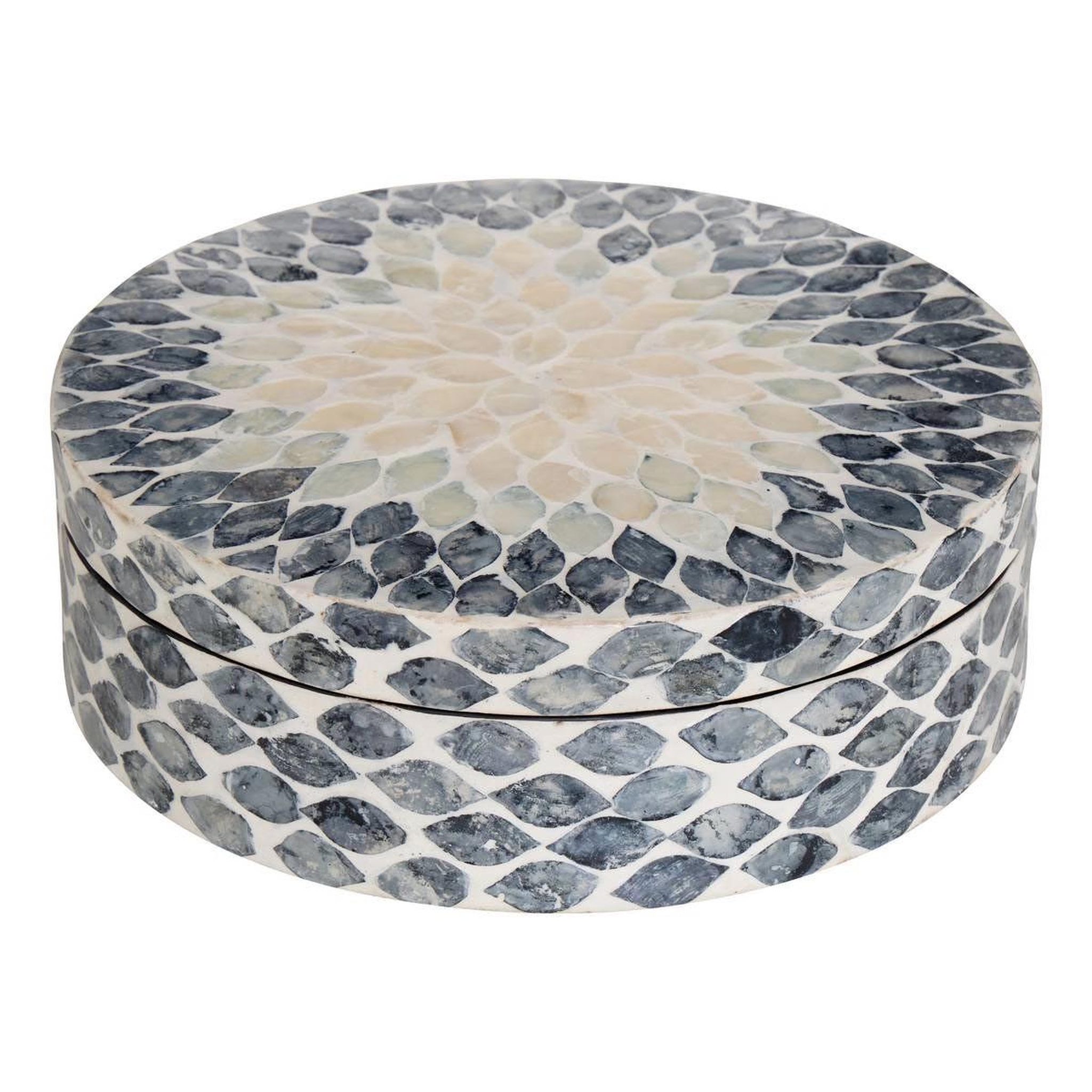 ATMOSPHERA Boîte déco ronde  sheila  25cm gris