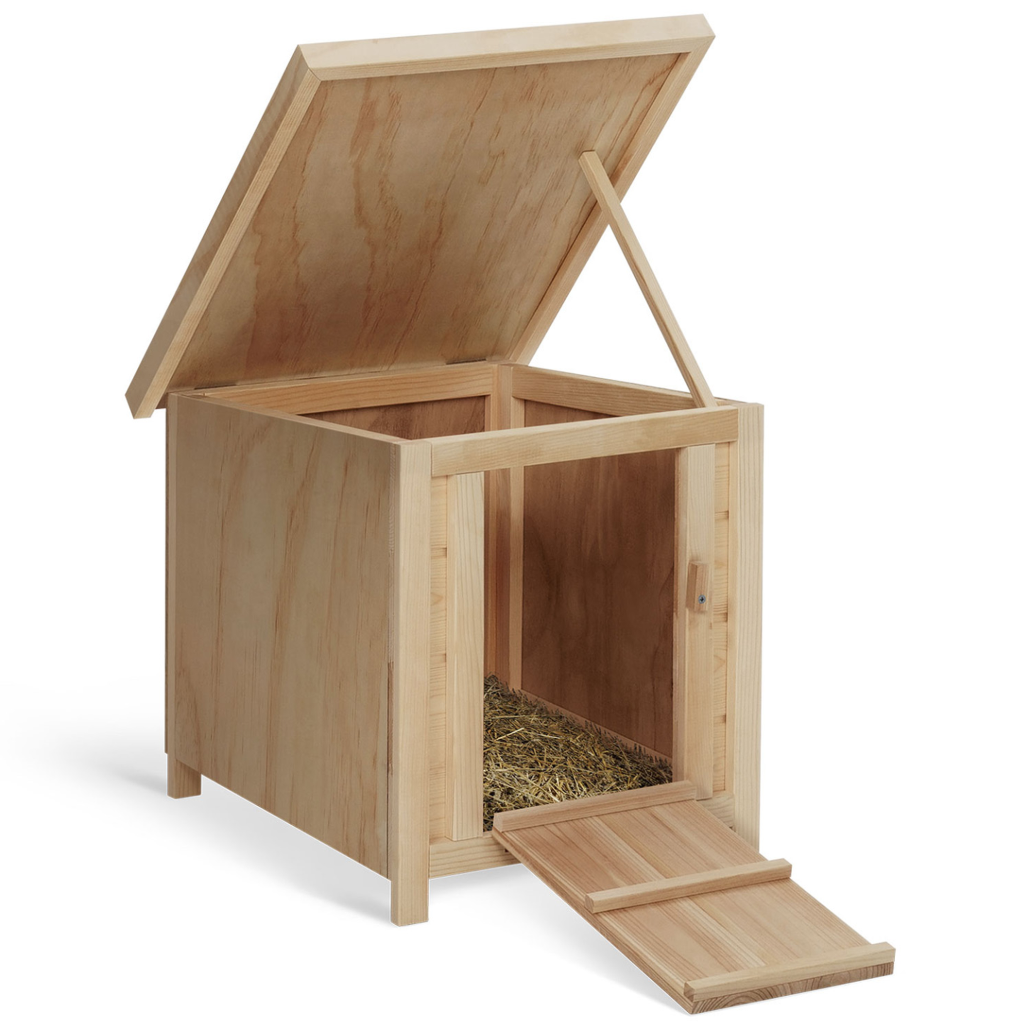 Voir la diapositive 4 : ID MARKET Lot de 3 clapiers en bois pondoirs pour poules nichoirs avec fond