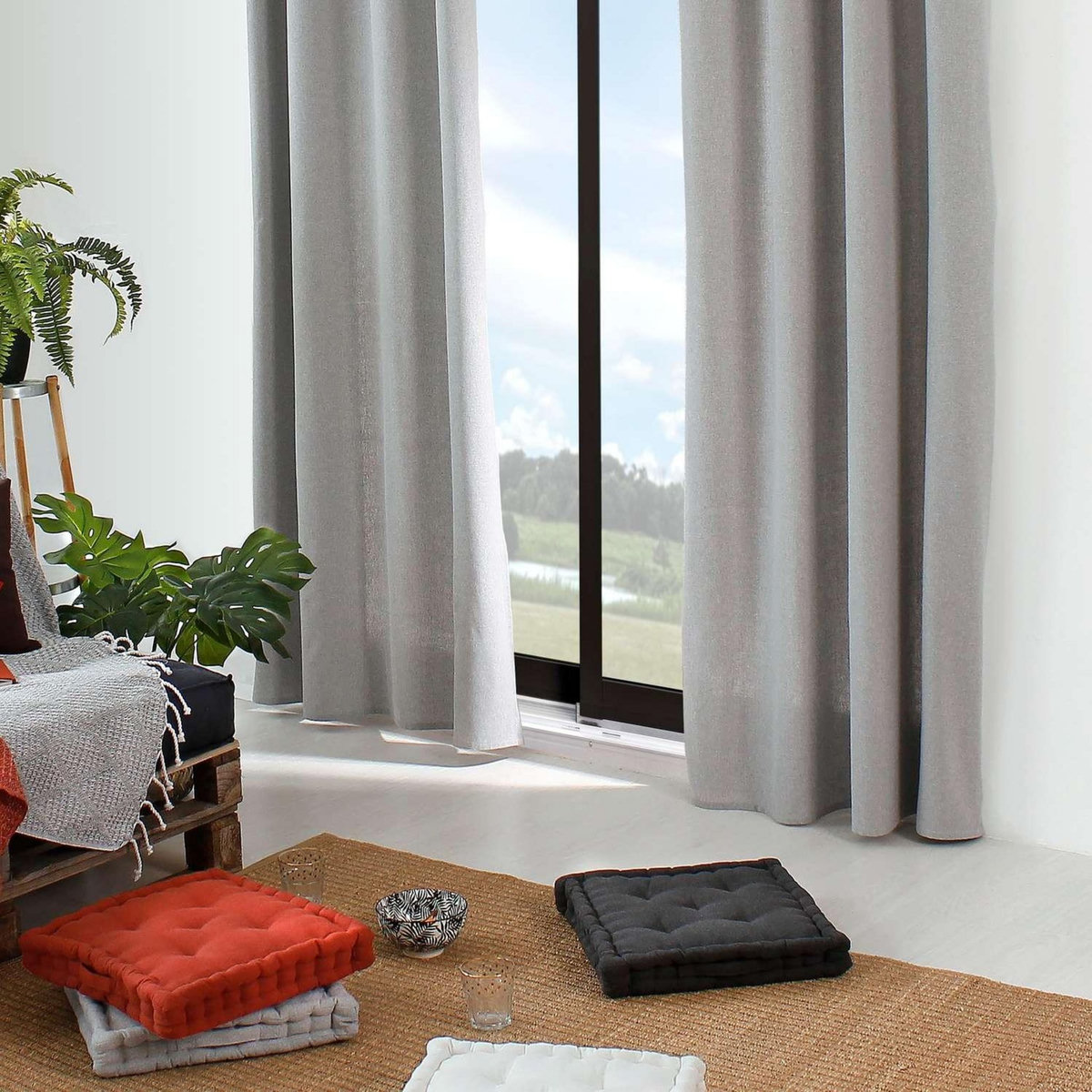 TOILINUX Rideau Dune en coton recyclé