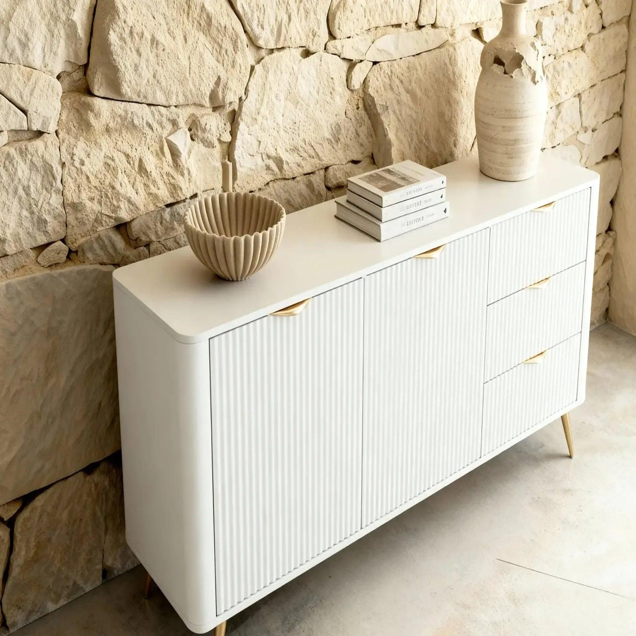 Voir la diapositive 3 : CASANOVA PARIS Joudy - buffet 2 portes 163cmeffet rainuré