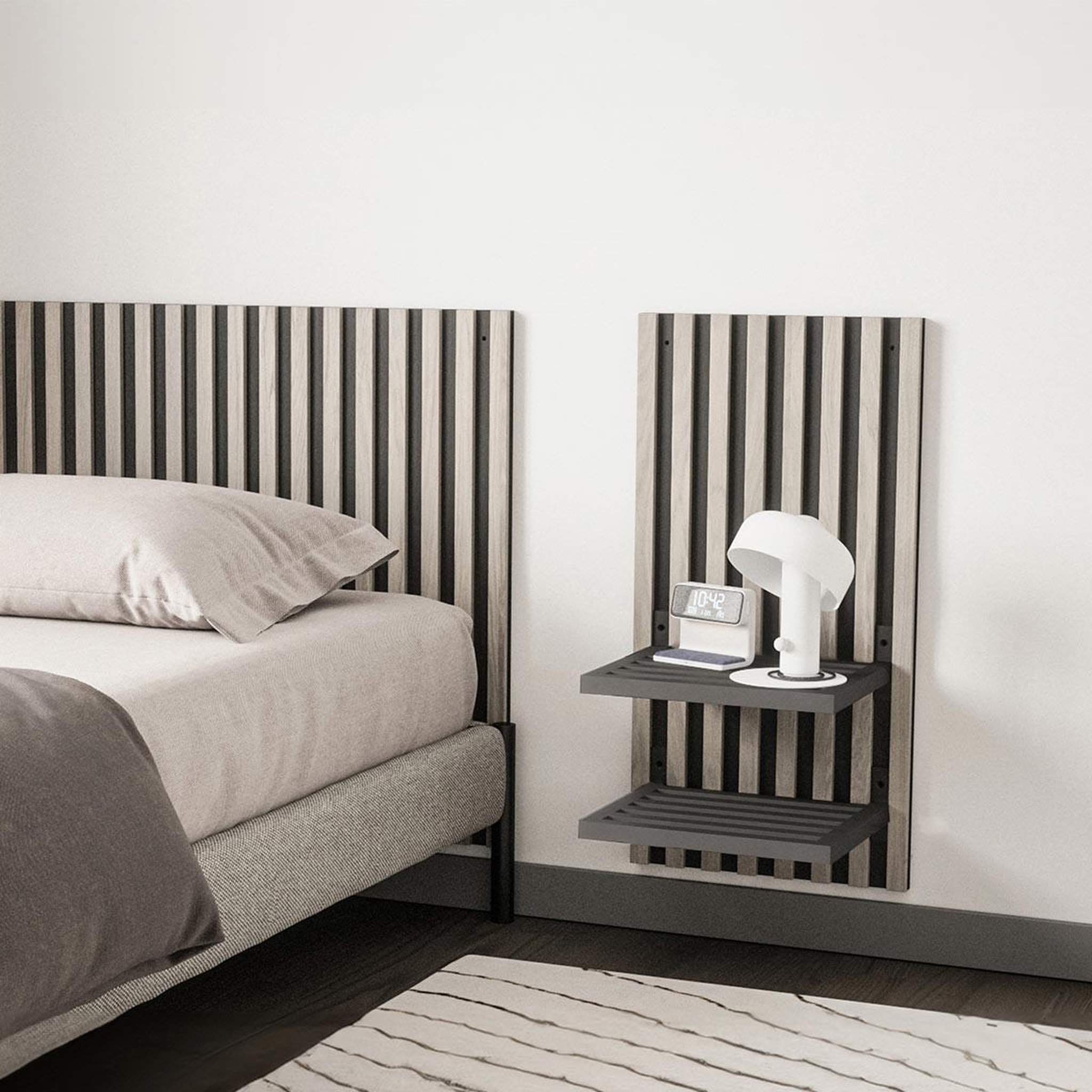 Voir la diapositive 5 : Paris Prix Étagère murale d'appoint  caen  35cm noir