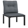 VIDAXL Chaise de jardin avec coussins noir/gris resine tressee