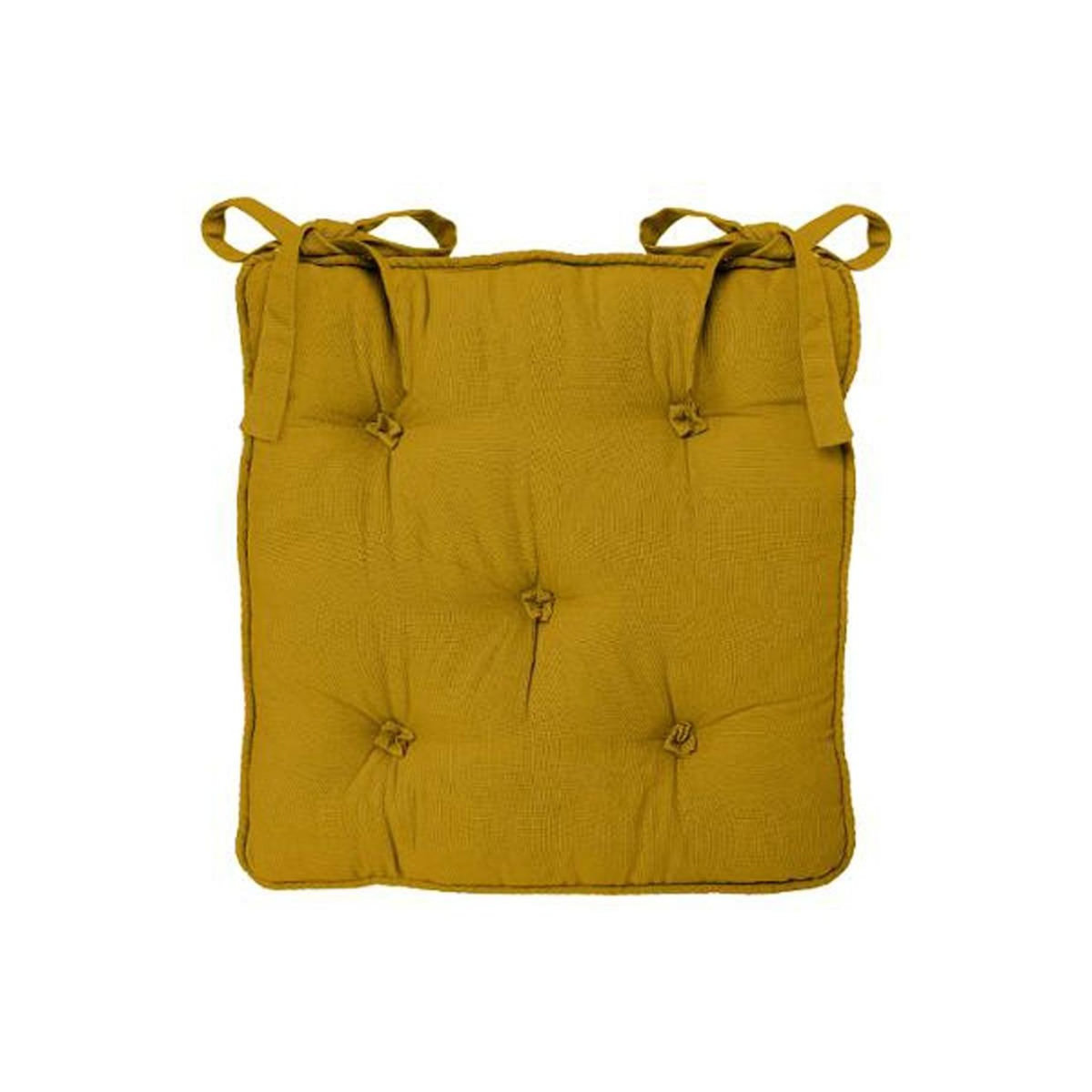 ATMOSPHERA Galette de Chaise  5 Boutons  40x40cm Ocre