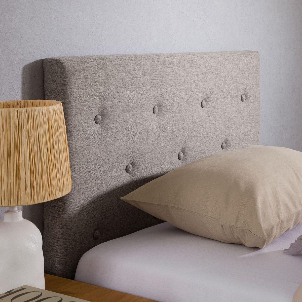 IDIMEX Tête de lit MAVELI 90 capitonnée sur pieds, en tissu