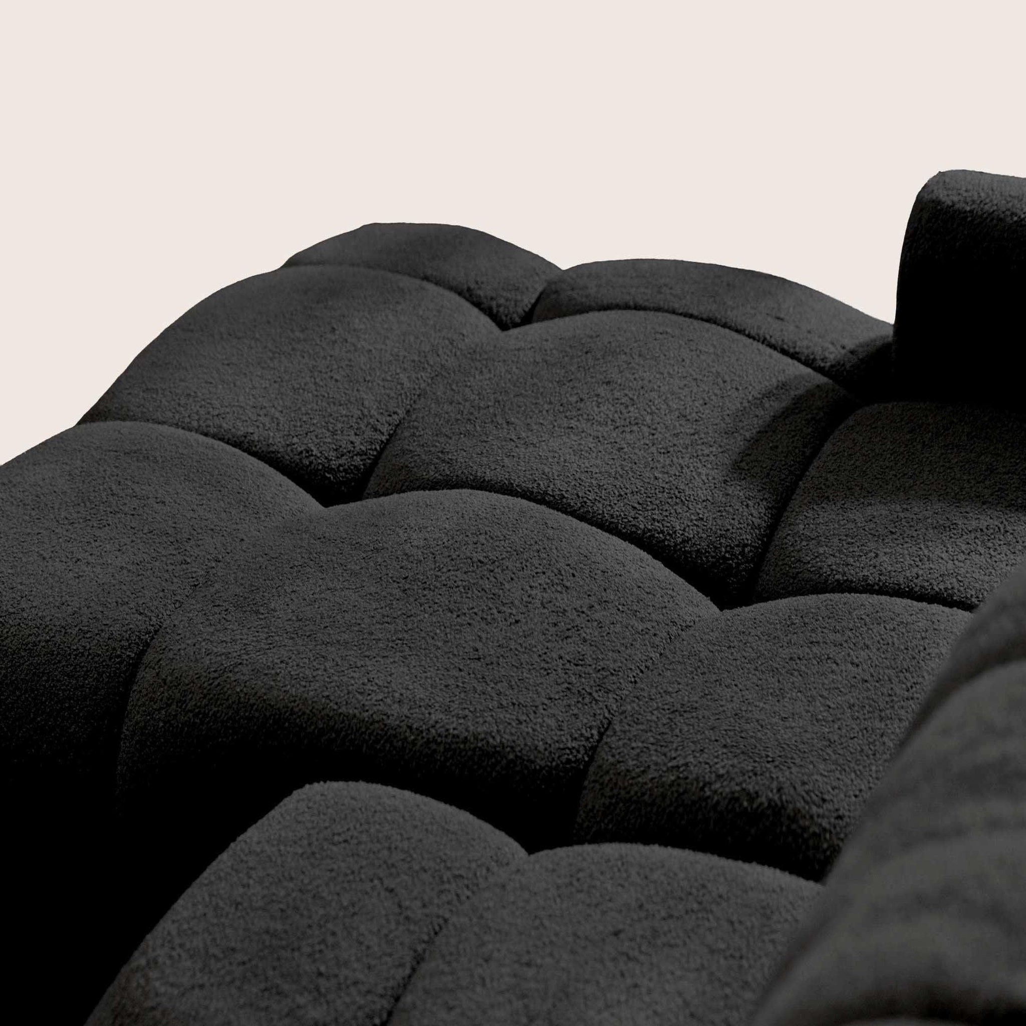 Voir la diapositive 6 : BEST MOBILIER Yulin - canapé d'angle ouvert gauche 4 places convertible avec coffre en tissu bouclette
