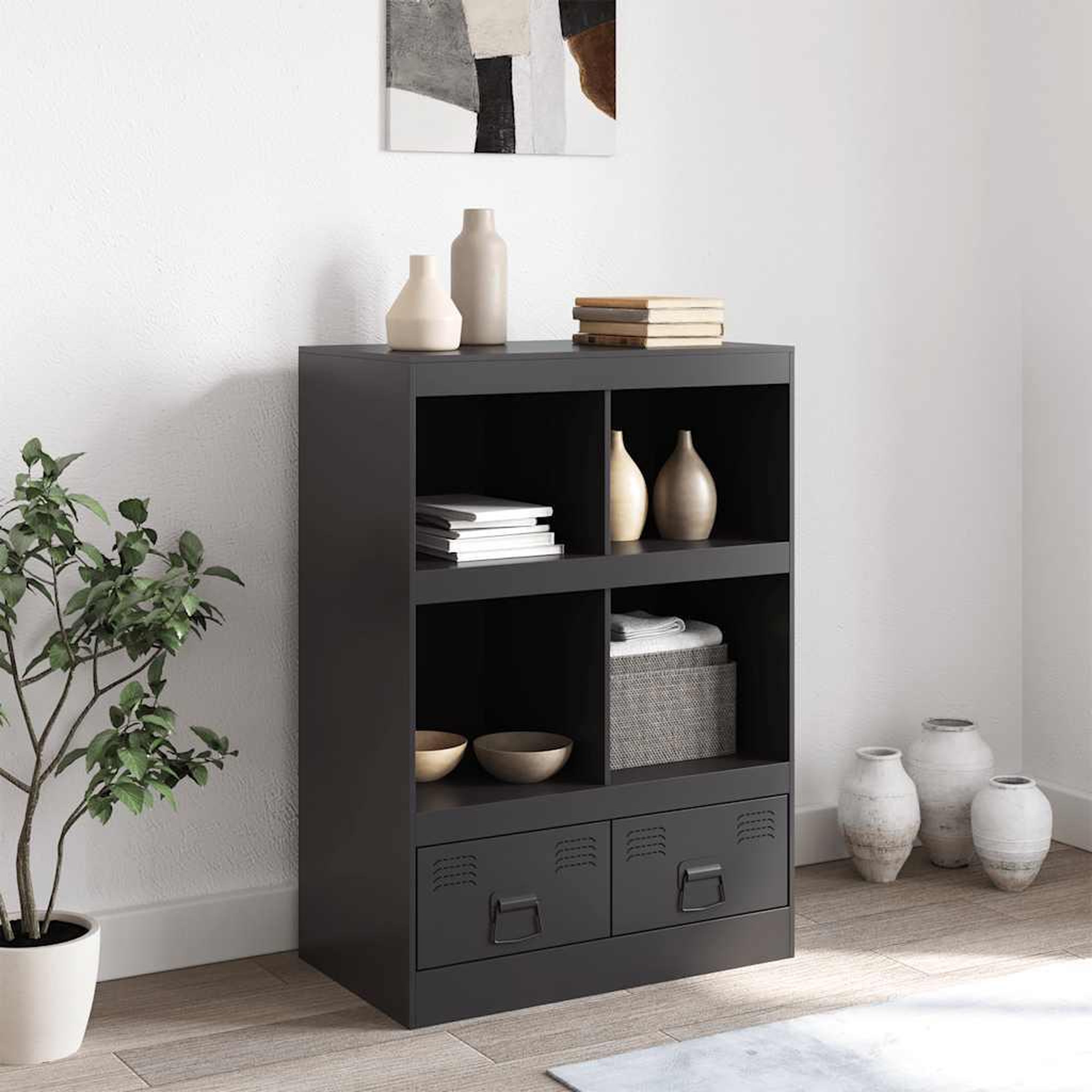 Voir la diapositive 3 : VIDAXL Buffet haut noir 67x39x95 cm acier